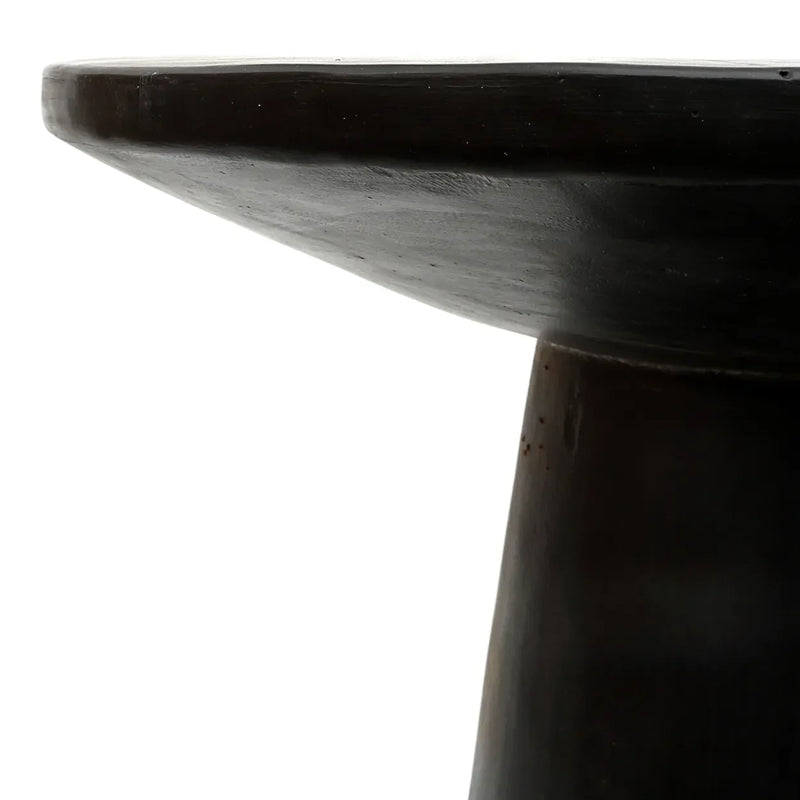 Table d’appoint conique en bois de Munggur noir 50 cm