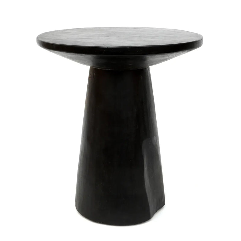 Table d’appoint conique en bois de Munggur noir 50 cm