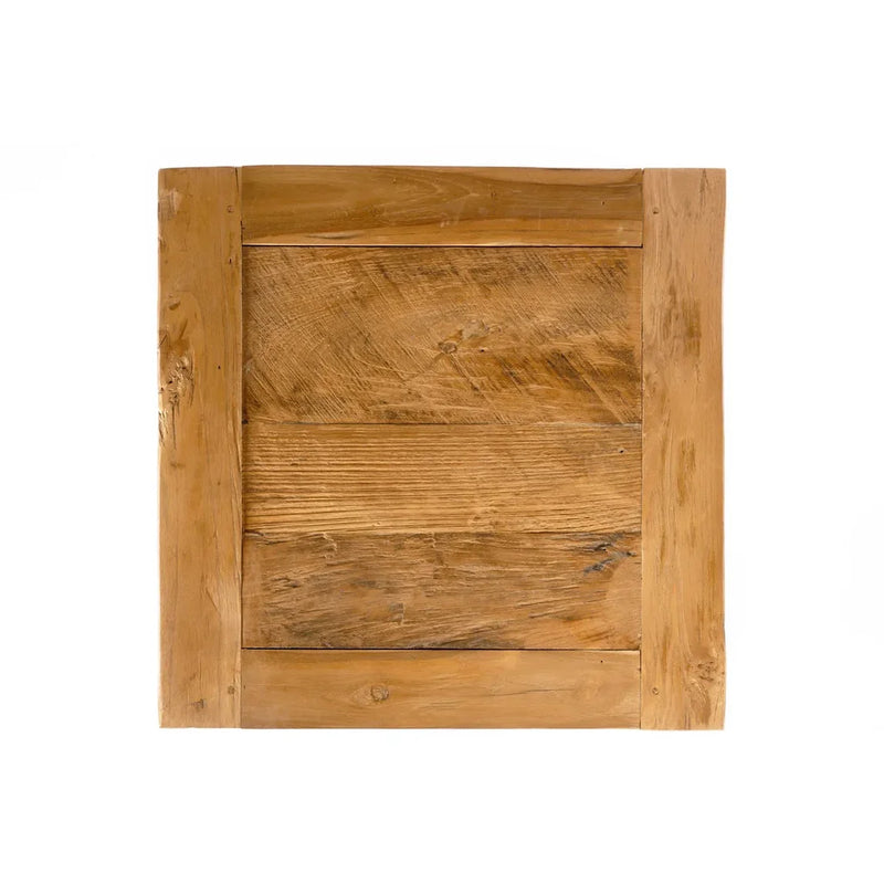 Tableau carré en bois récupéré pour la table d’appoint en teck naturel