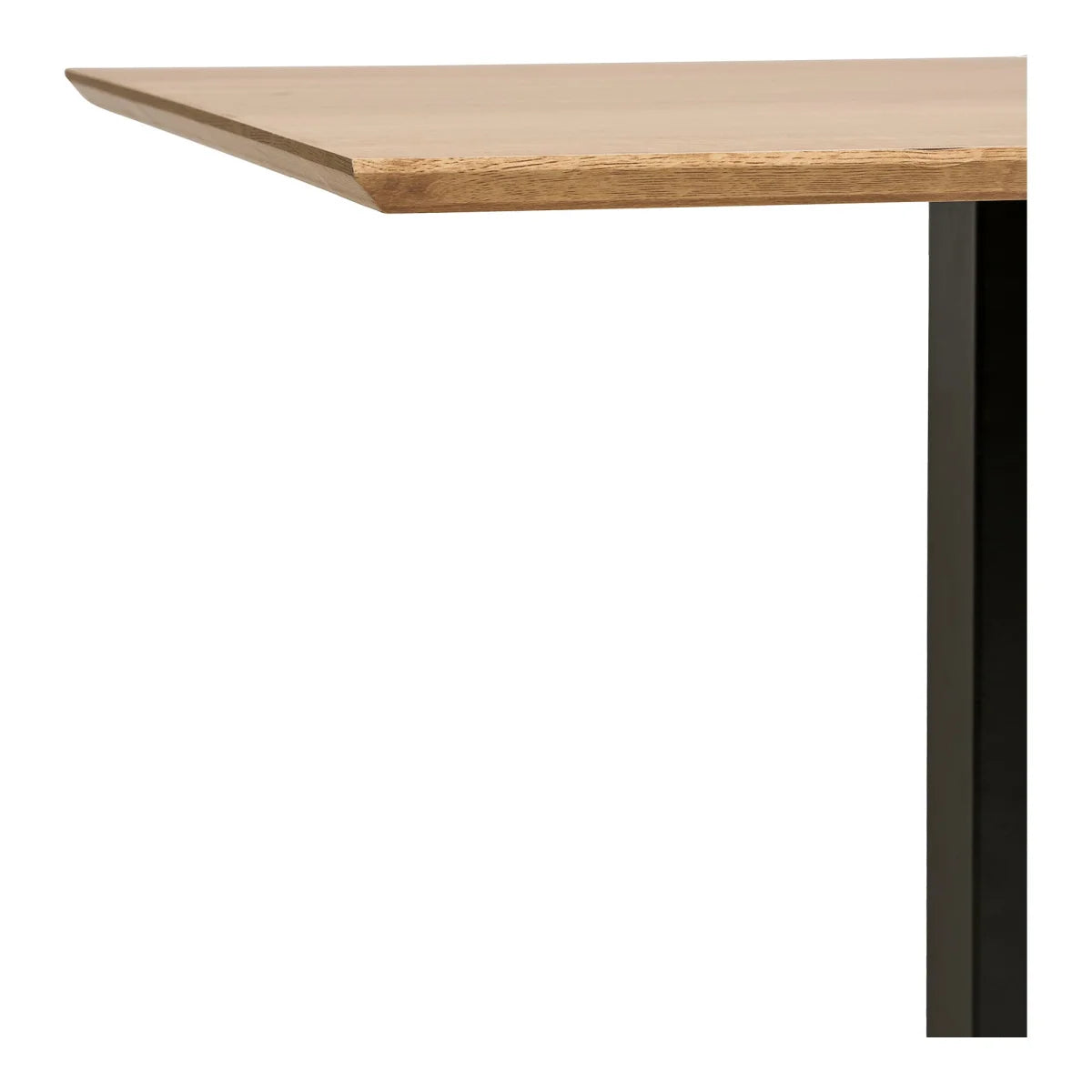 Table en bois naturel avec jambes en métal noir pour salon 70x70 cm