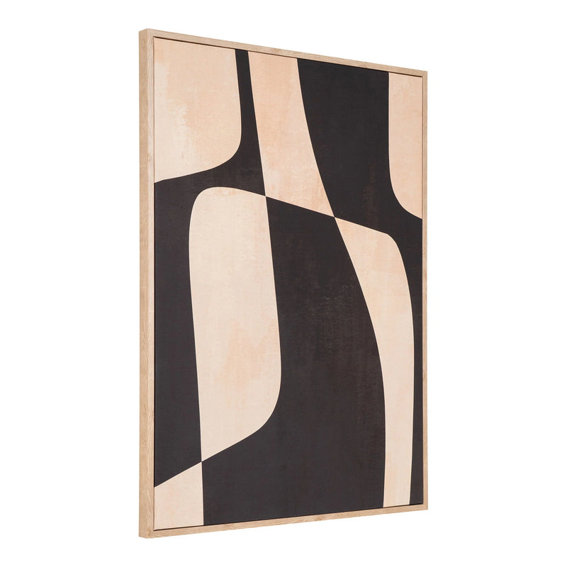 Tableau abstrait marron beige 50x70 cm