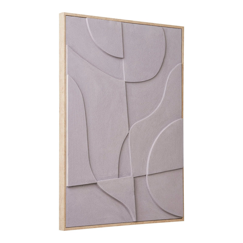 Tableau en relief géométrique couleur sable 50x70 cm