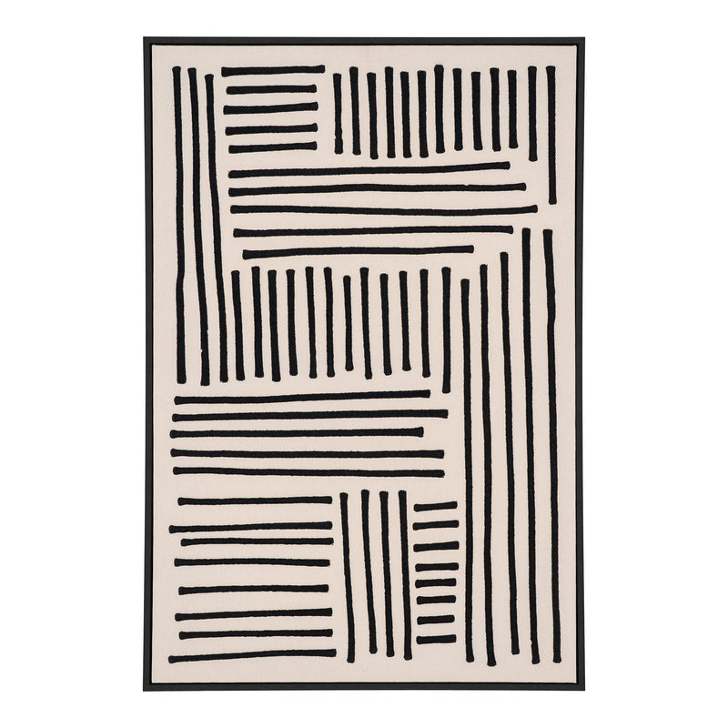 Tableau sur toile noir et beige 60x90 cm avec cadre MDF