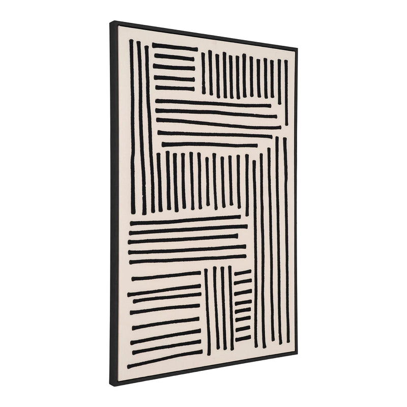 Tableau sur toile noir et beige 60x90 cm avec cadre MDF
