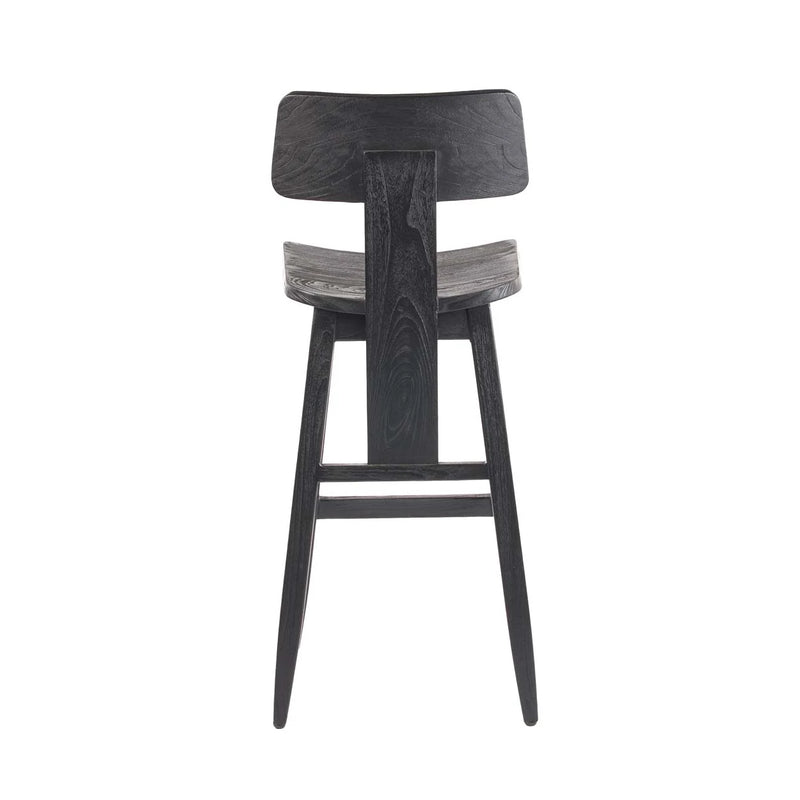 Tabouret de bar en bois noir élégant de 109 cm pour cuisine moderne