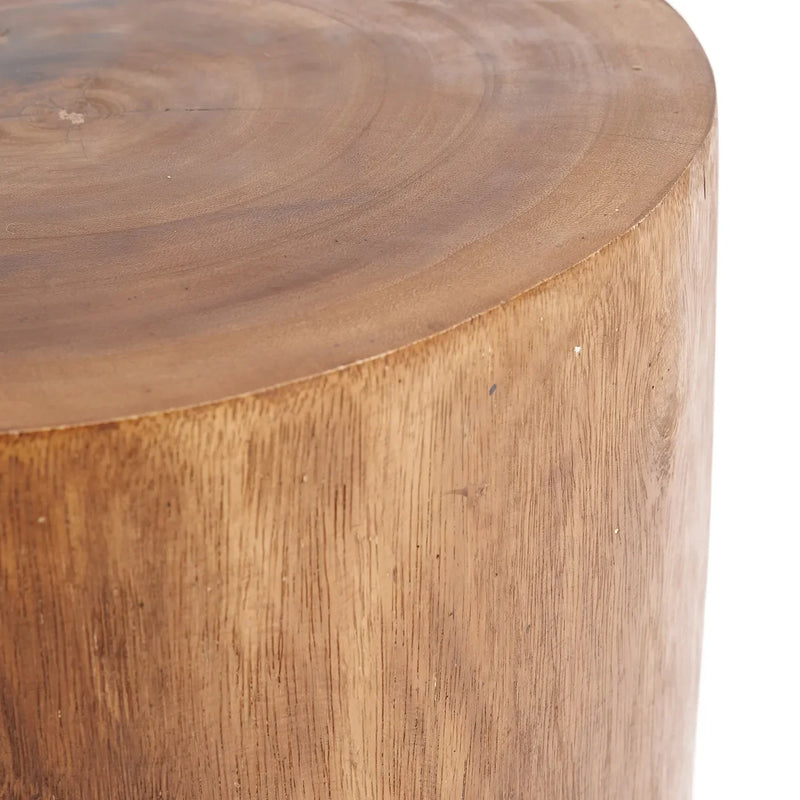 Table d’appoint en bois massif Mungur de 40 cm naturel avec une tranche d’arbre