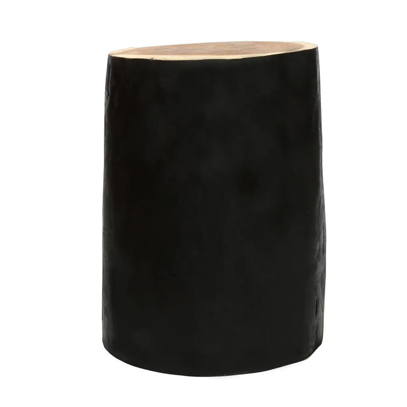 Tabouret en bois de Mungurr noir naturel 40 cm