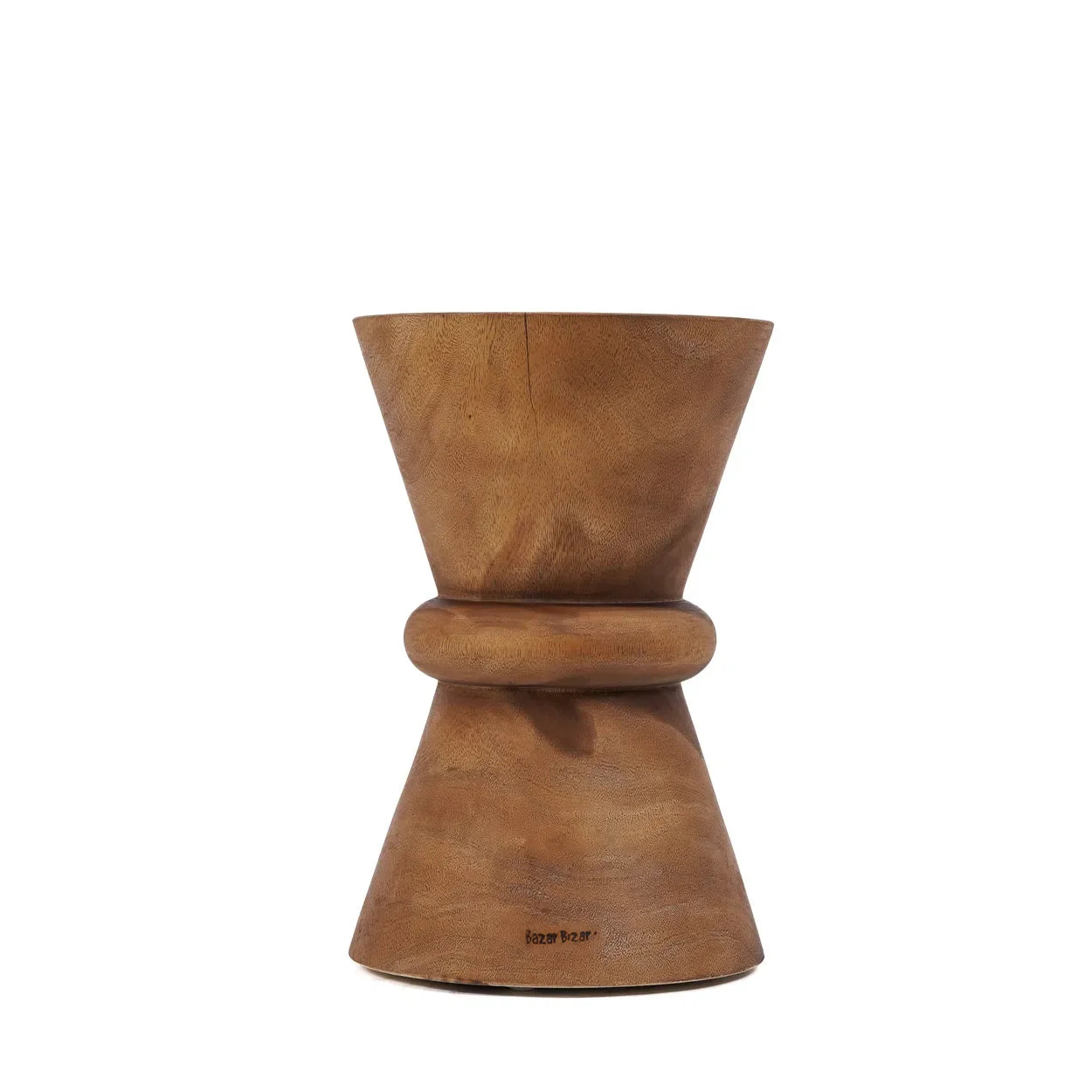 Tabouret en bois de suar naturel 45 cm fait main