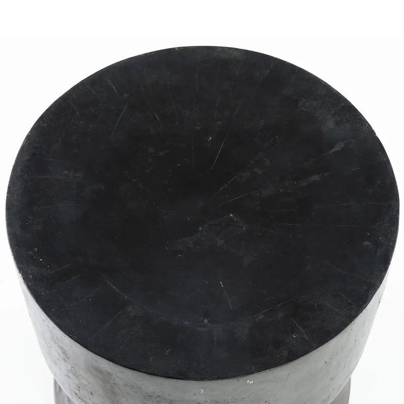 Tabouret en bois de suar noir 45 cm design épuré