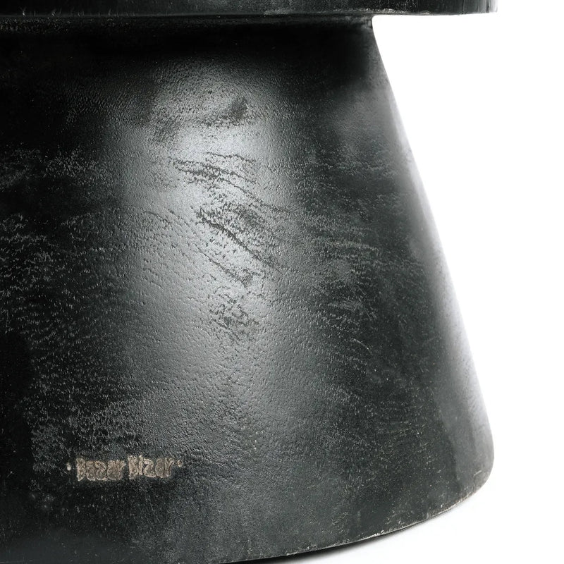 Tabouret en bois de suar noir 45 cm design épuré