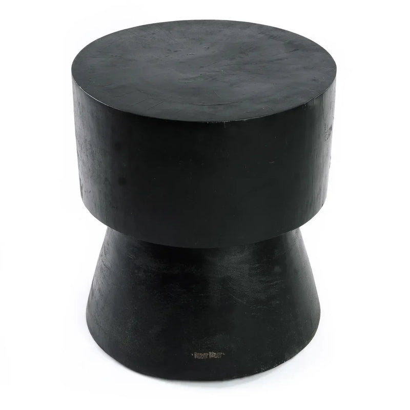 Tabouret en bois de suar noir 45 cm design épuré