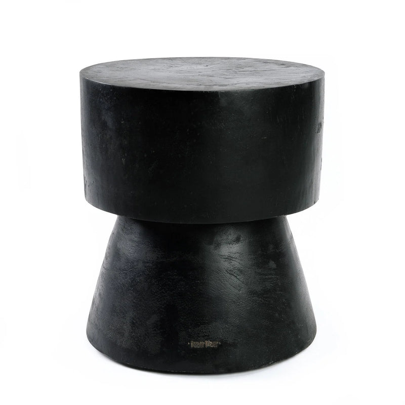 Tabouret en bois de suar noir 45 cm design épuré