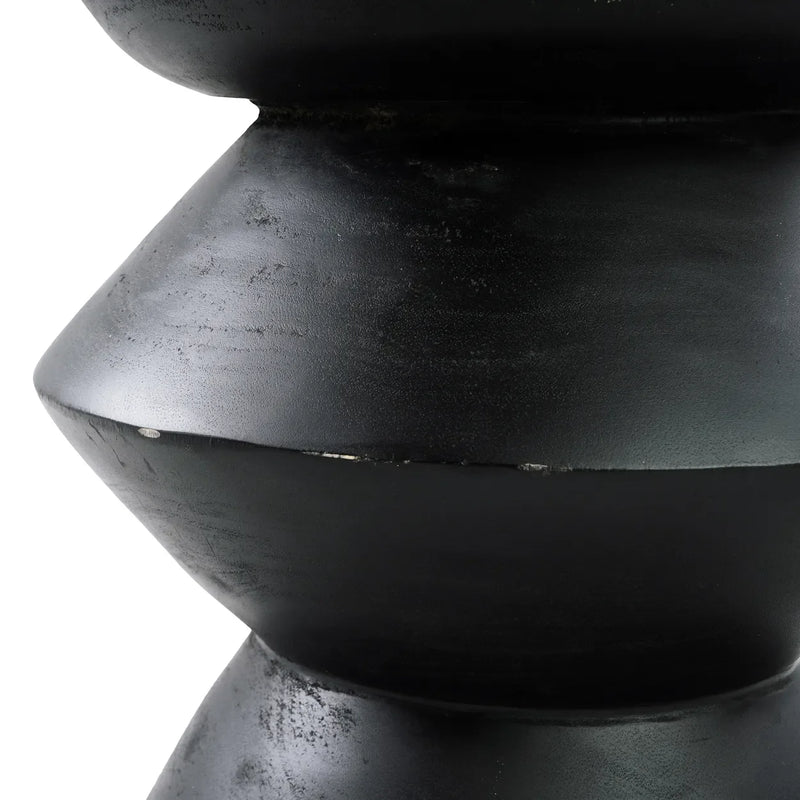 Tabouret en bois de suar noir naturel 40x40x50 cm
