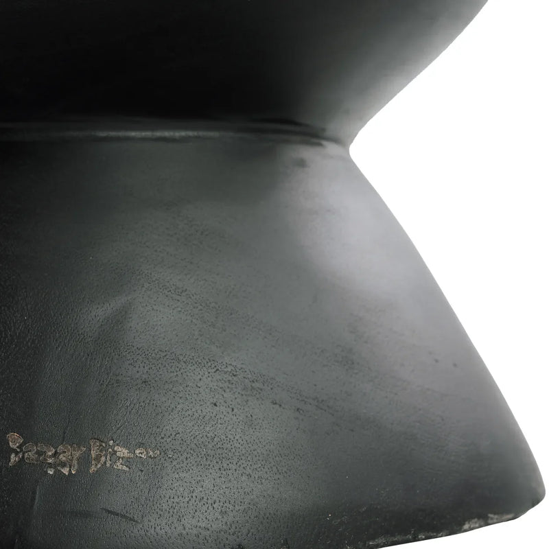 Tabouret en bois de suar noir naturel 40x40x50 cm