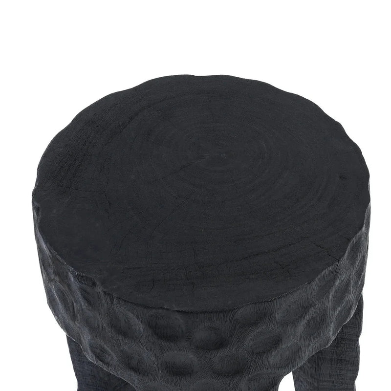 Tabouret Paramo Noir avec accent noir texturé pour décoration intérieure élégante