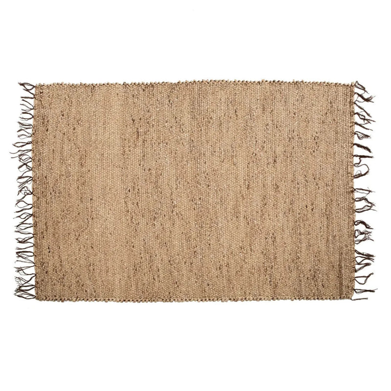 Tapis en jonc d'eau naturel avec franges 260x180 cm