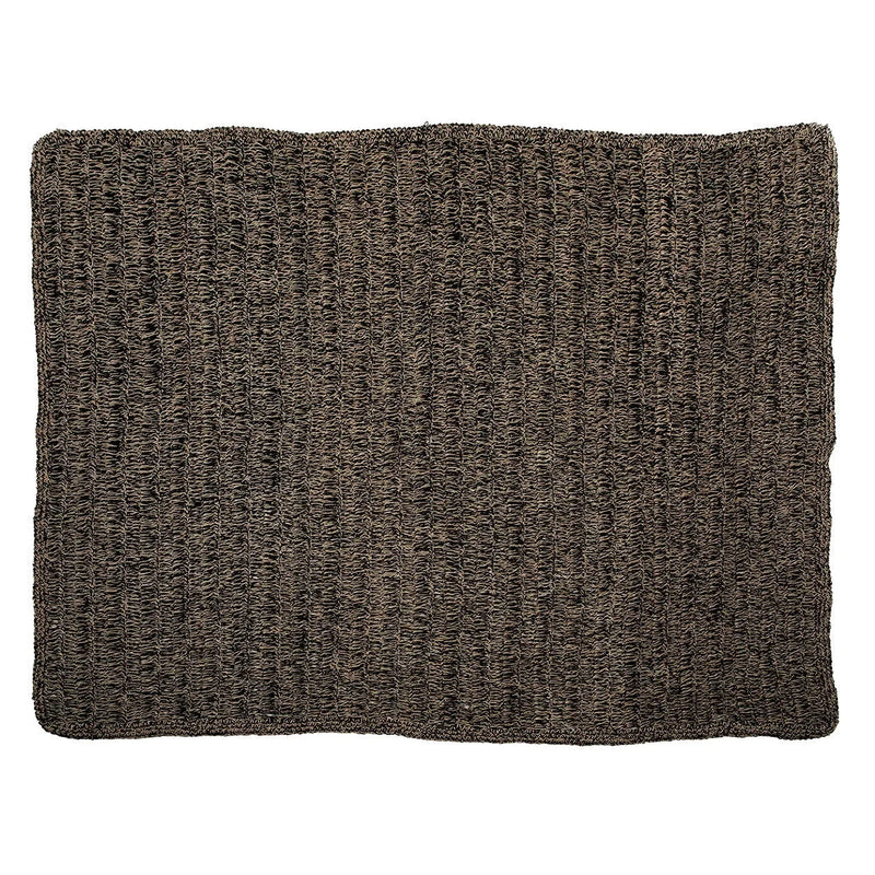 Tapis rectangulaire en jonc de mer naturel noir 200x300 cm