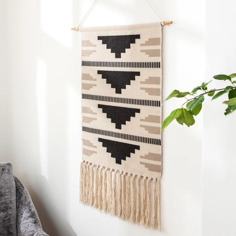 Tenture murale boho avec franges variante 3