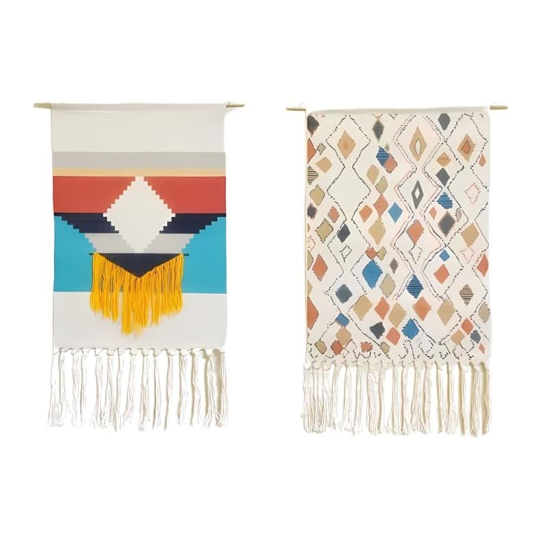 Tenture murale boho avec franges