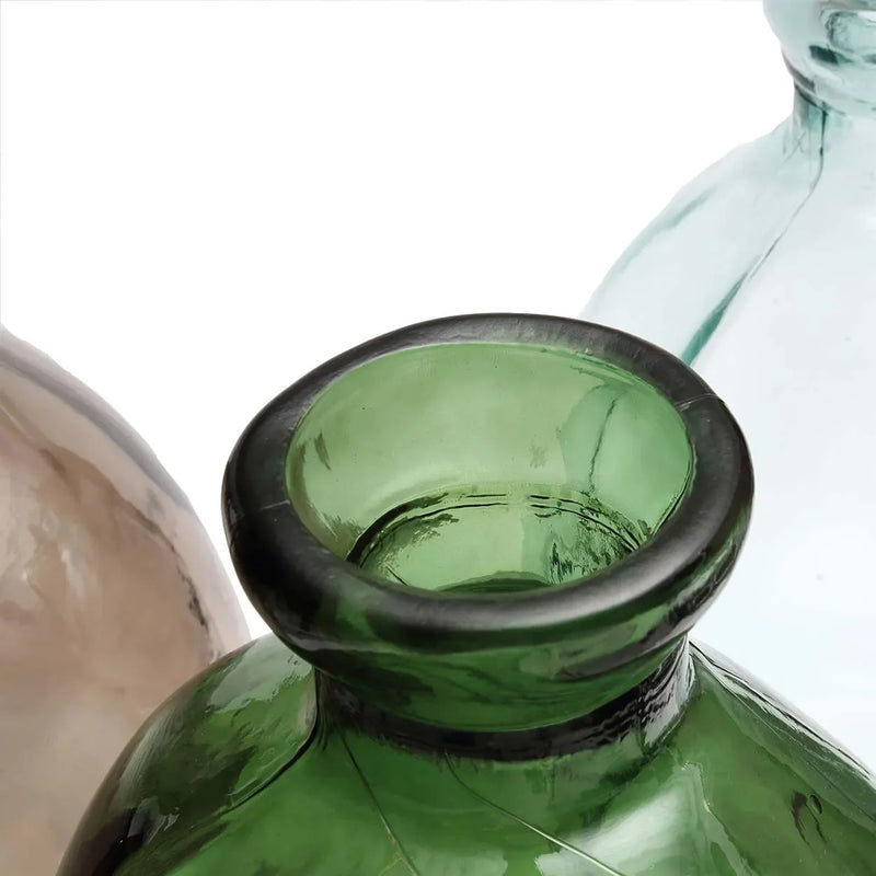 Vase bouteille en verre recyclé vert H73 cm