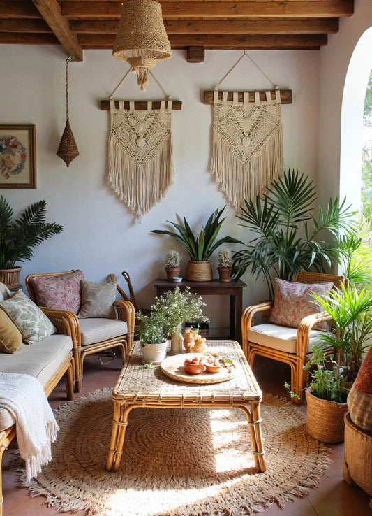Décoration bohémienne dans un salon