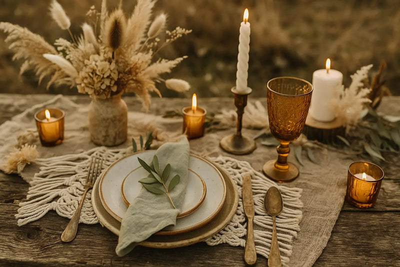 Idées de décoration table mariage bohème tendance