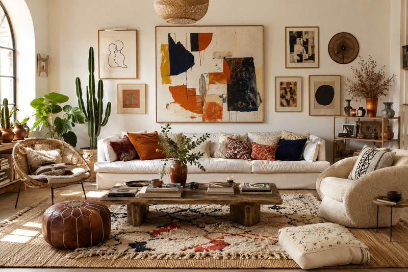 Déco bohème et art abstrait : l’association tendance du moment