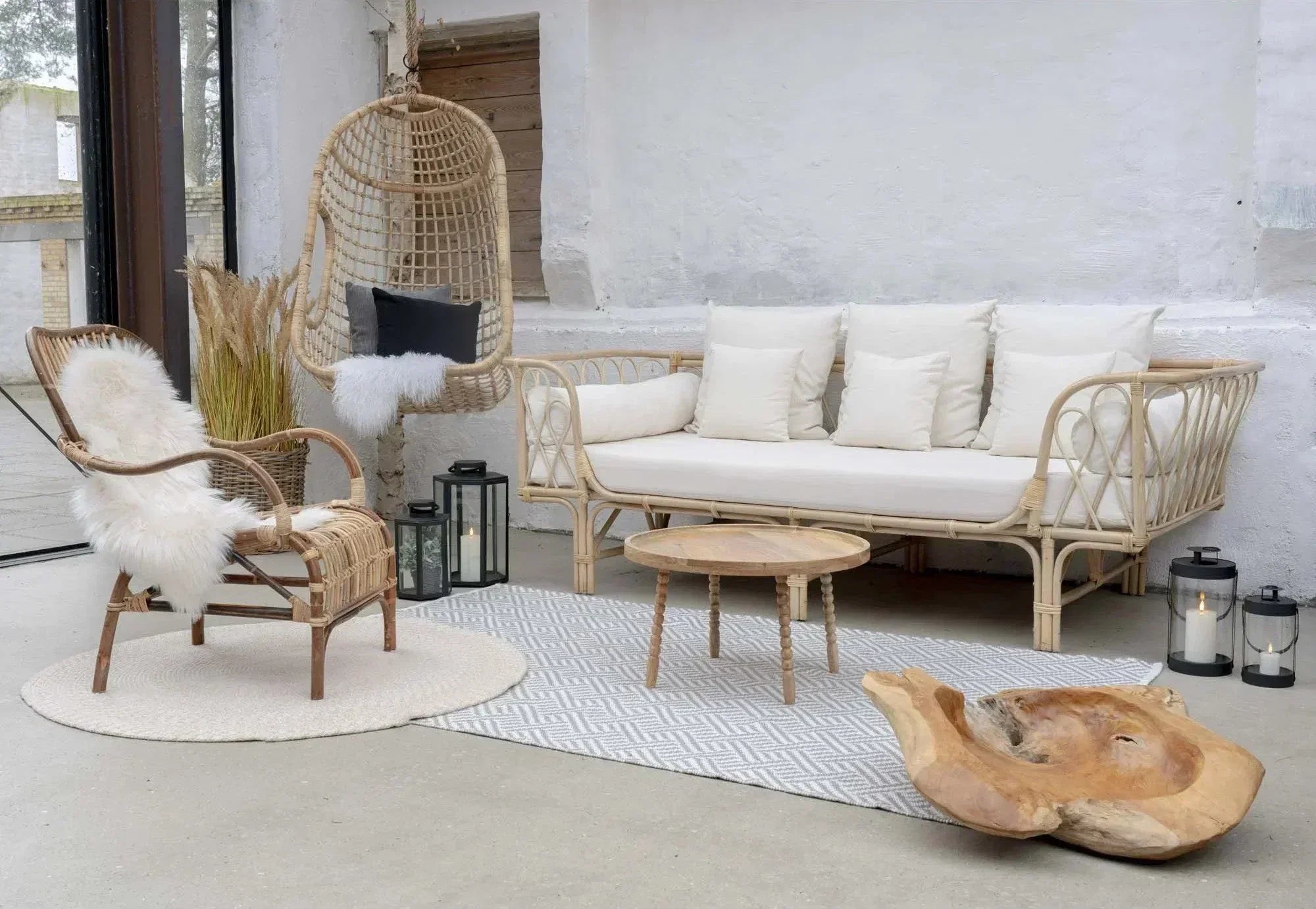Un salon chaleureux style boho