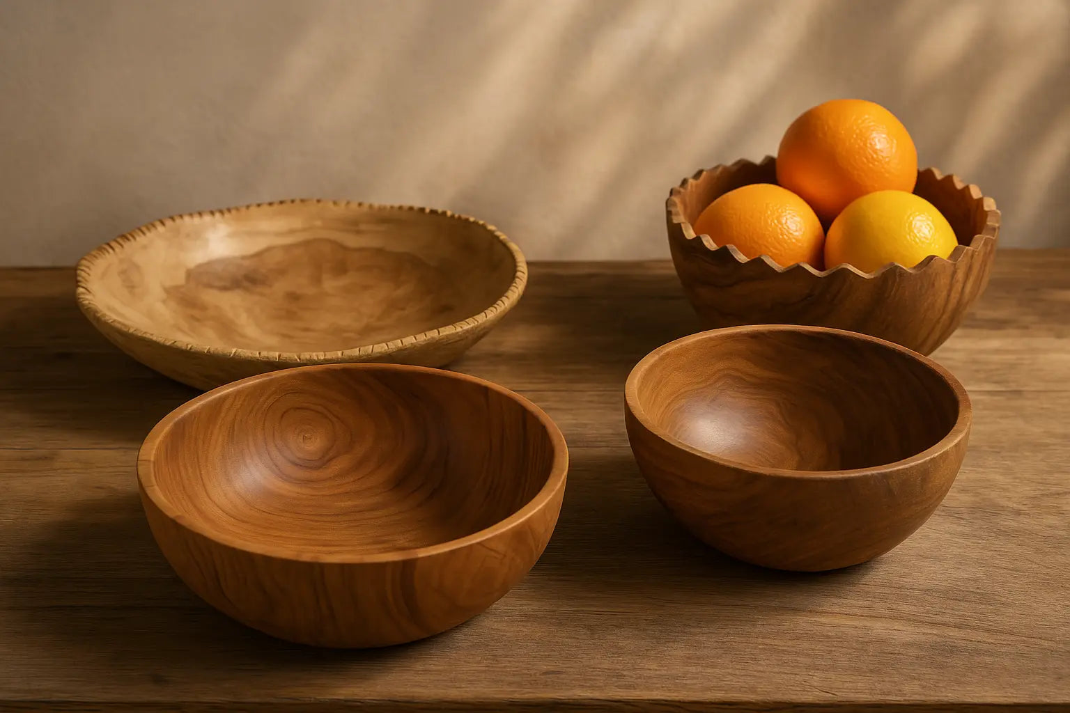 Bols en bois naturel