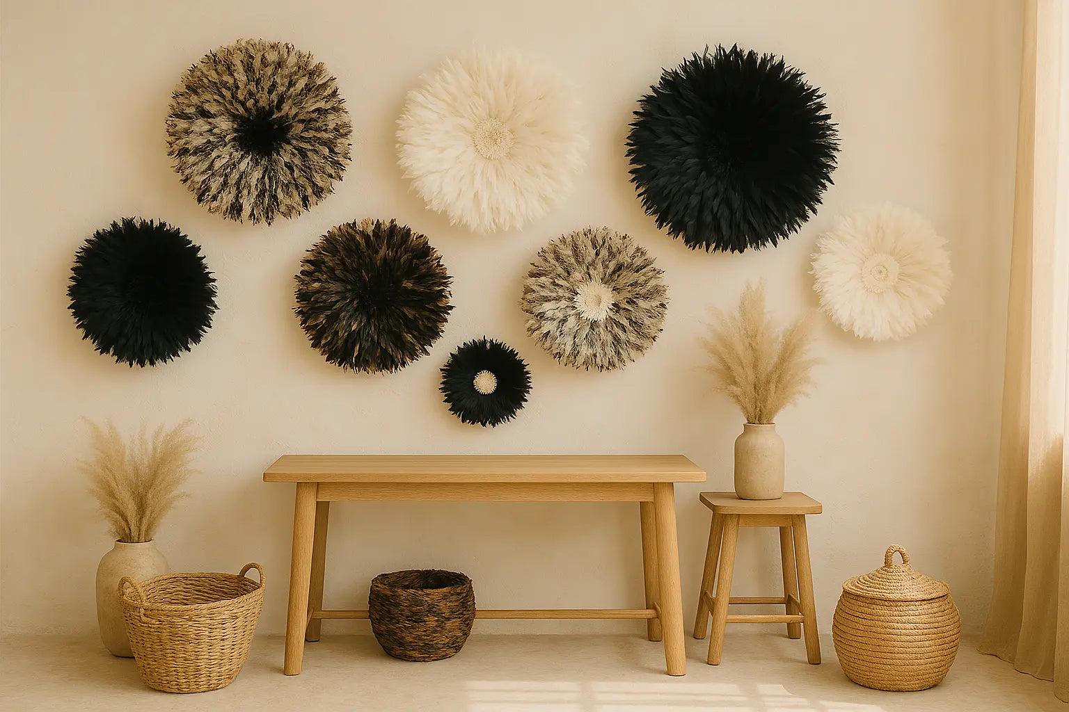 Mur avec plusieurs juju hats