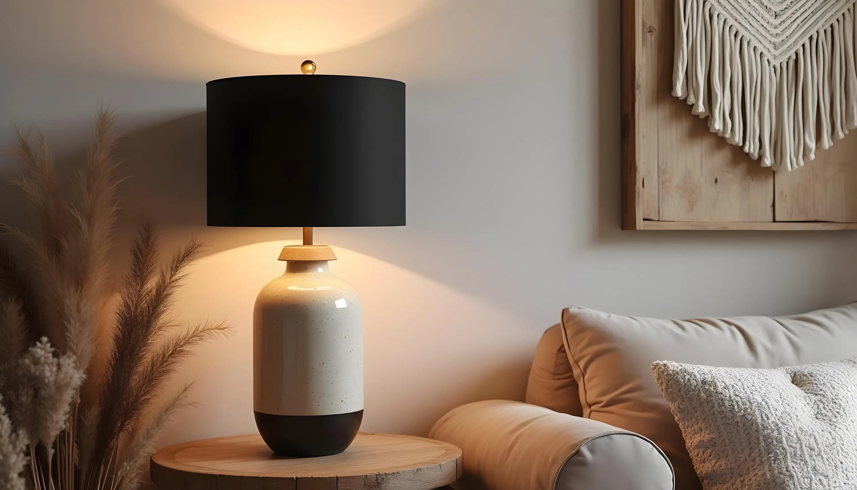 Lampe avec un abat-jour noir