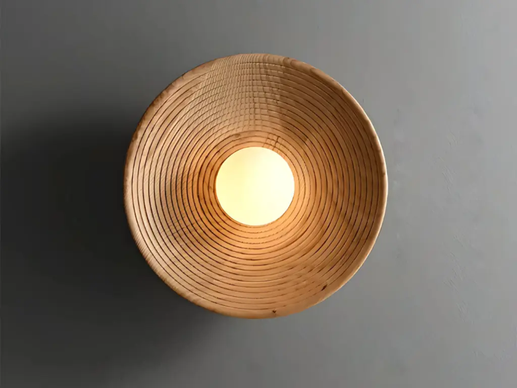 Luminaire applique murale en bois