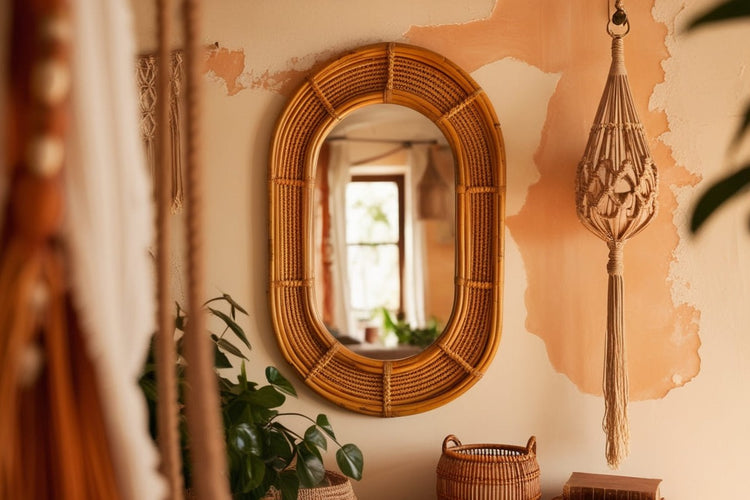 Miroir rotin