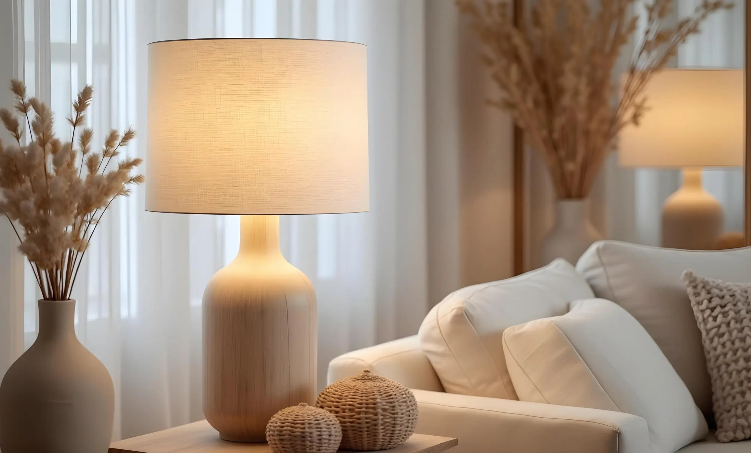 Lampe de table avec abat-jour lin