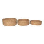 Corbeilles rondes en jonc de mer tressé couleur naturelle – Set de 3
