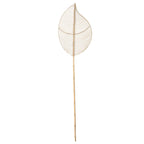 Feuille décorative rotin ajourée sur tige bambou couleur naturelle – H120 cm