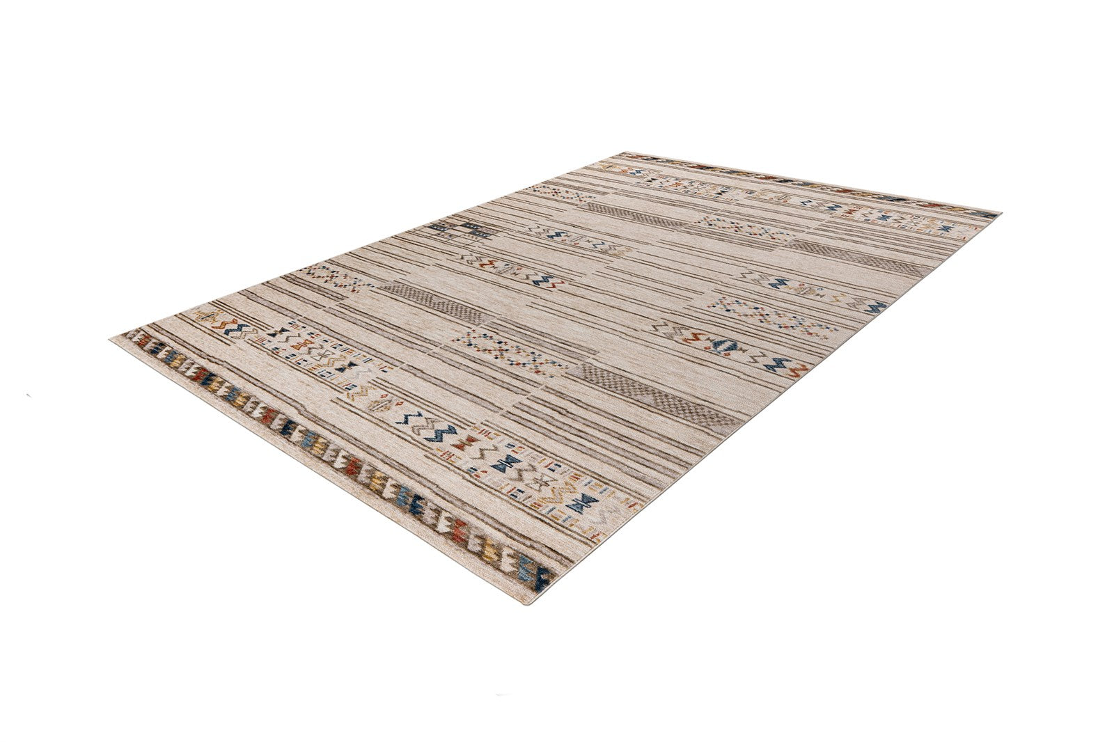Tapis rectangulaire tissé multicolore en polyester doux