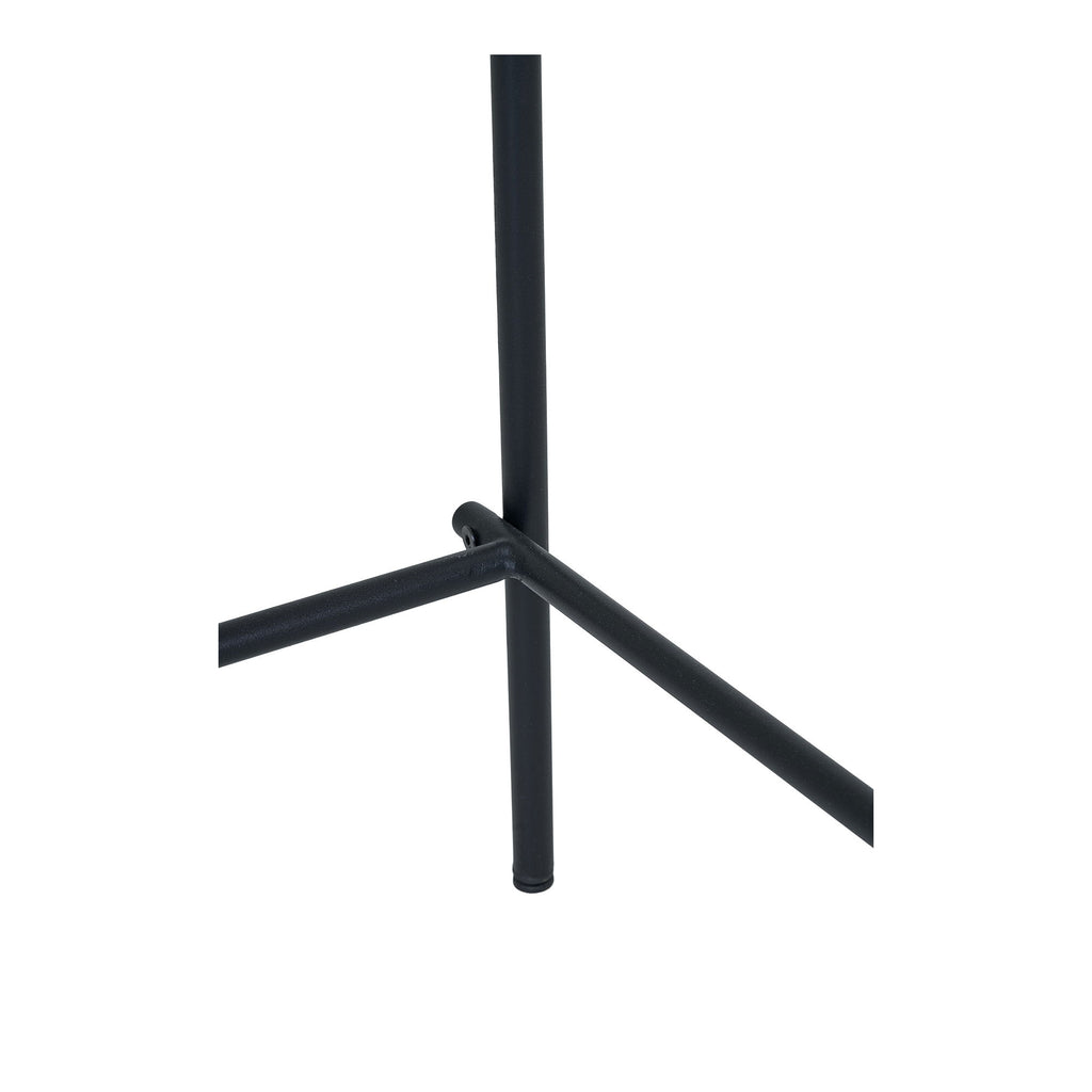 Chaise de comptoir bois et tissu marron pieds métal noir – Set de 2