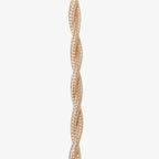 Suspension verre facetté et laiton doré à câble torsadé – Ø18 cm