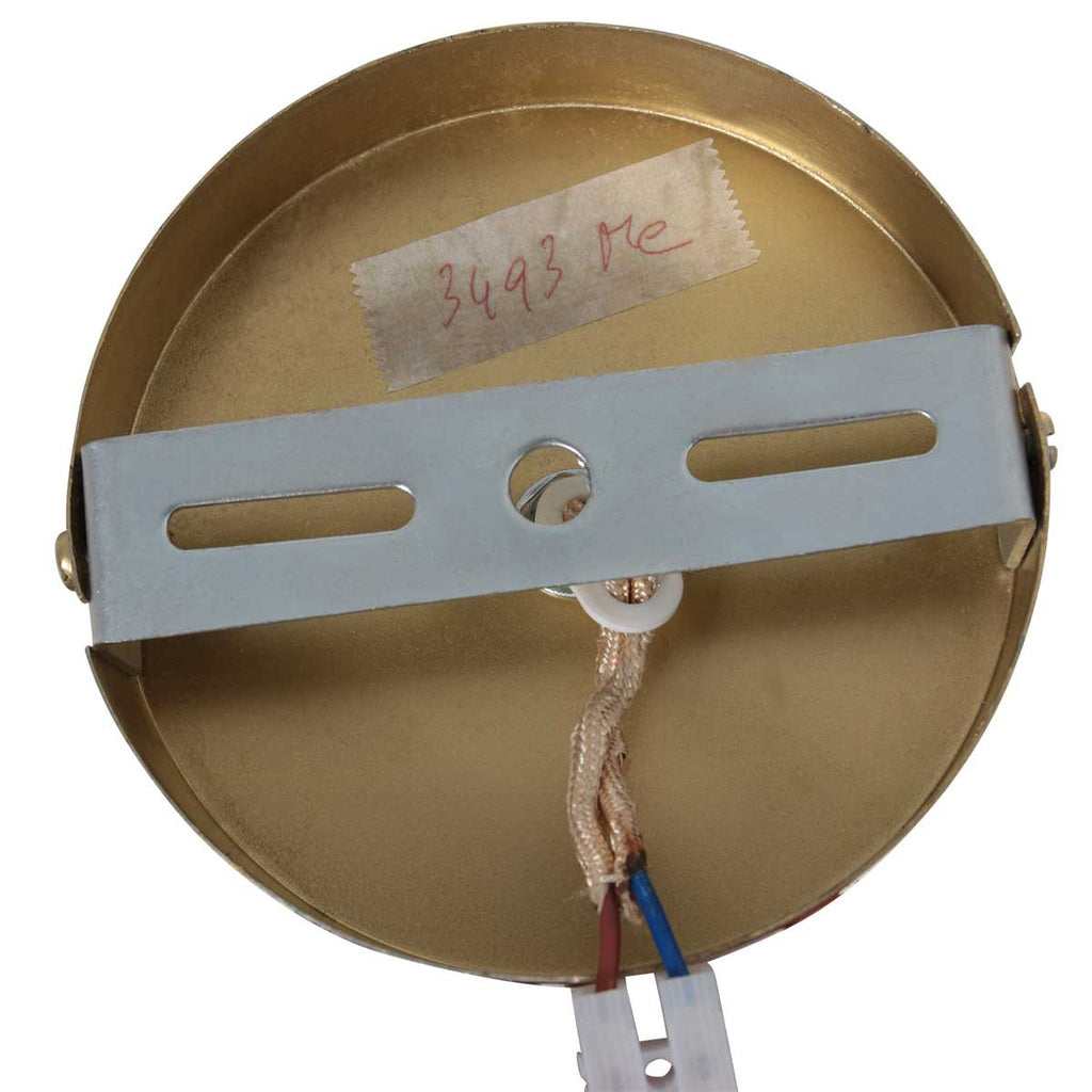 Suspension en verre taillé transparent et laiton doré forme goutte – Ø14 cm