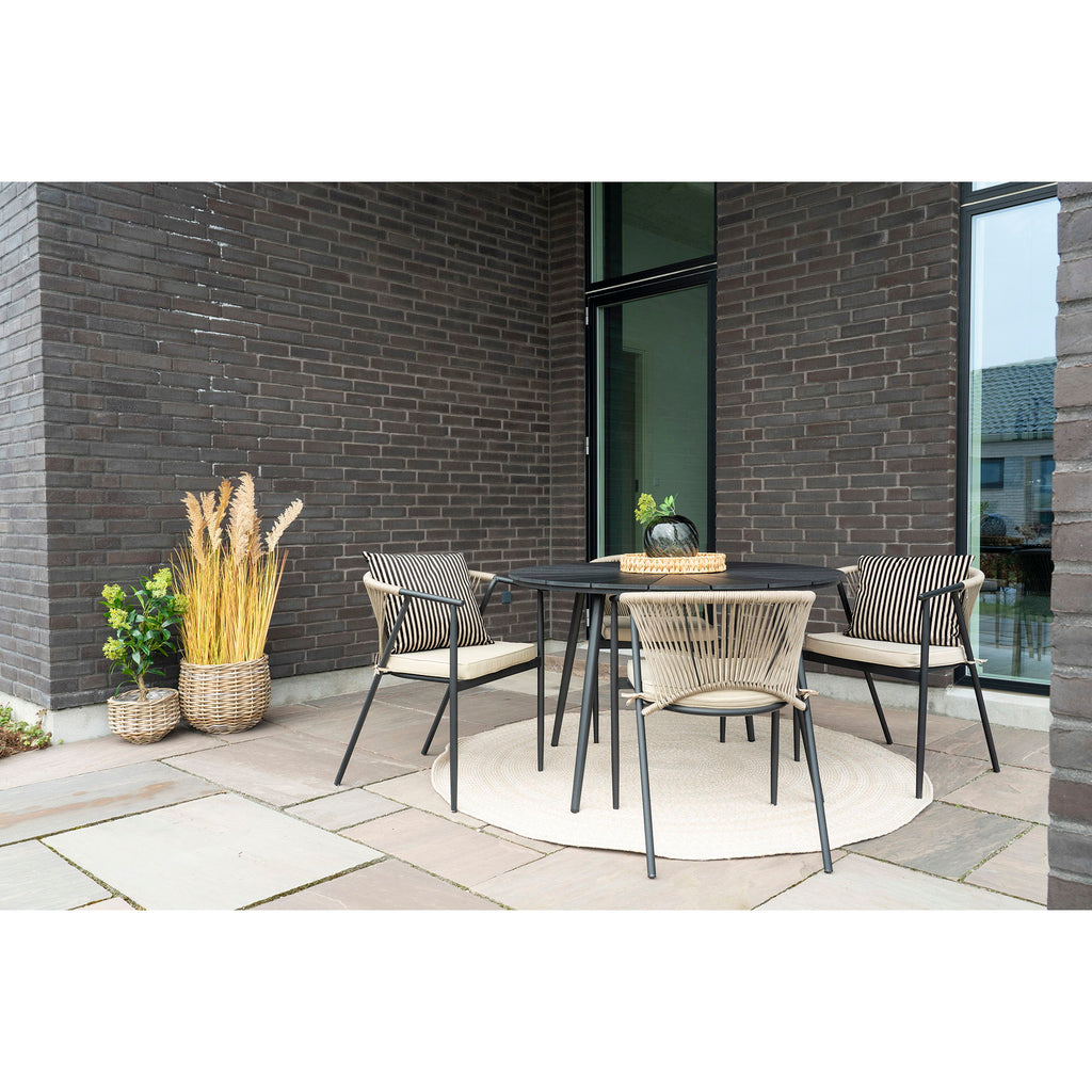 Cache-pot rond en rotin naturel avec doublure plastique – Set de 2