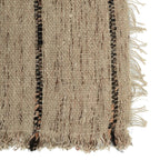 Set de table tissé en coton beige rayé avec franges – Set de 4