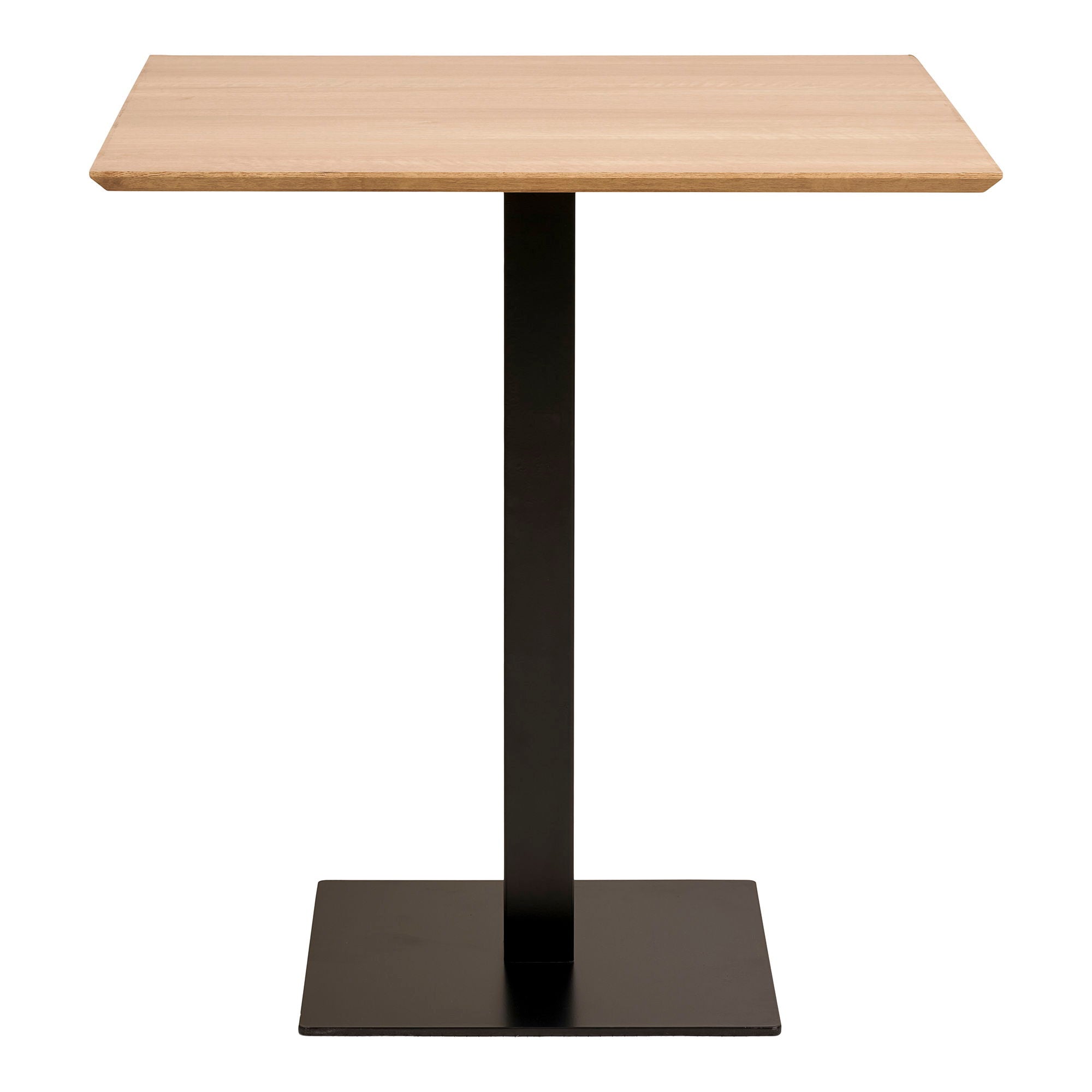 Table haute carrée bois naturel et métal noir pour salon – 70x70 cm