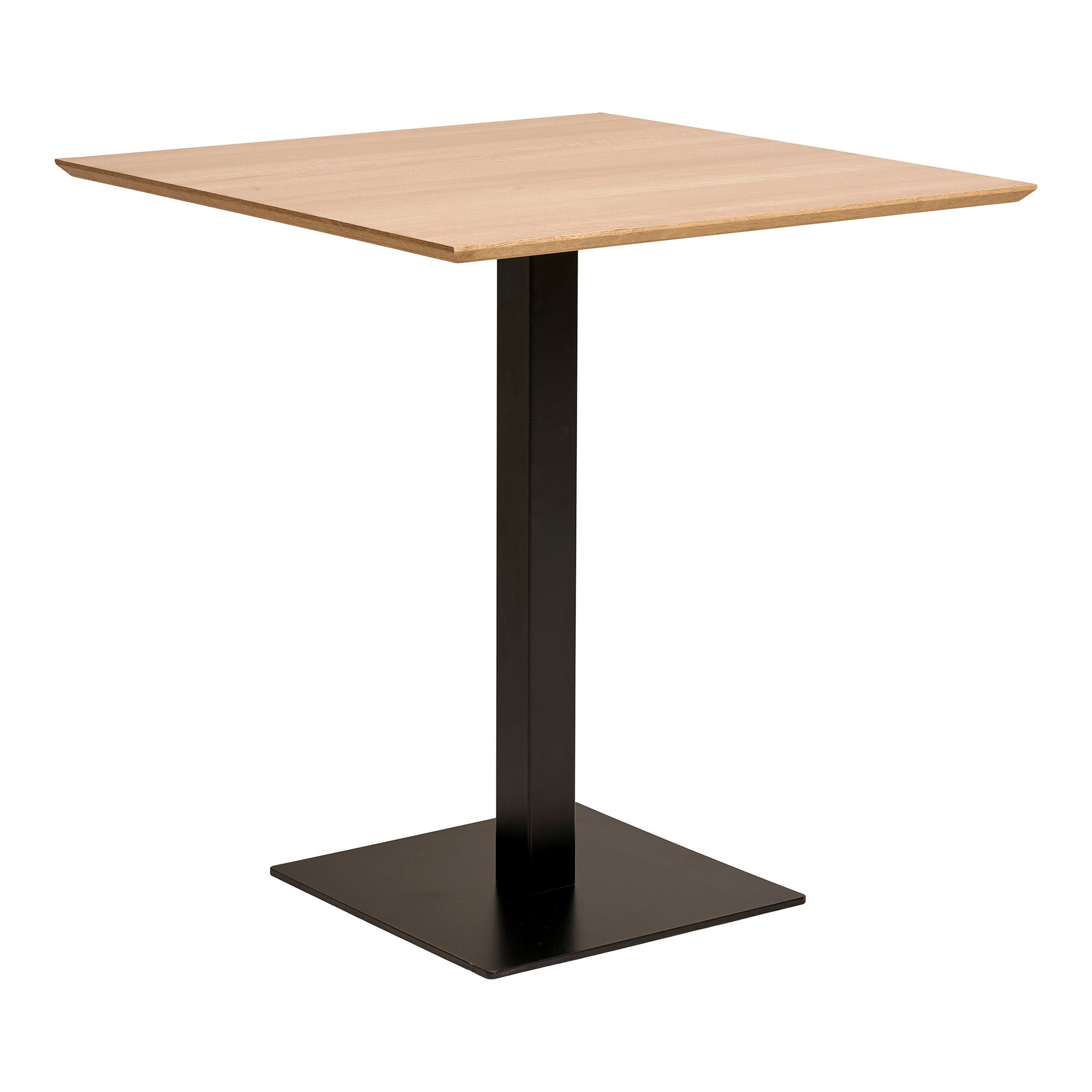 Table haute carrée bois naturel et métal noir pour salon – 70x70 cm