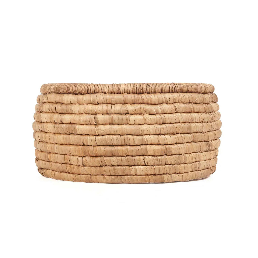 Panier rond en feuilles de bananier tressées couleur naturelle – Ø60 cm