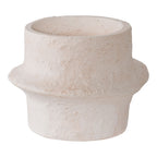 Bougeoirs cylindriques en céramique blanche texturée sculpturale – Set de 2