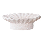Bougeoirs en ciment blanc finition pierre plissée – Set de 2