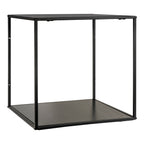 Étagère murale cube en métal noir et bois effet texturé – 36x36x36 cm