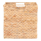 Panier de rangement en jacinthe d'eau naturel avec poignées intégrées – 30x30x30 cm