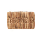 Panier de rangement rectangulaire en feuilles de bananier tressées naturel